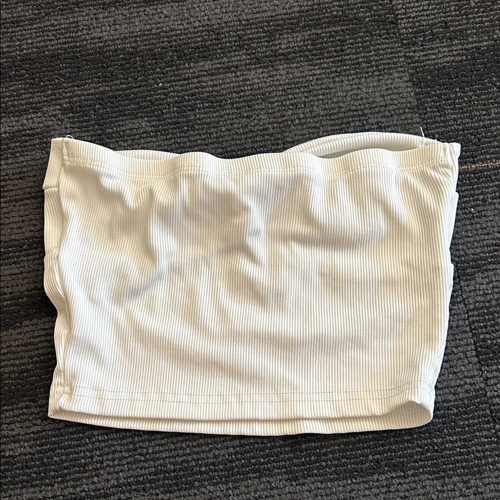 Cream Ribbed Tube Top - Picture 2 of 2